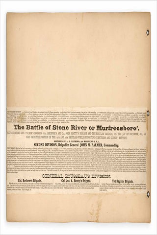 Two large 19th c. photographic images showing the Battle of Stones River, i.e., the Second Battle of Murfreesboro, in Tennessee.