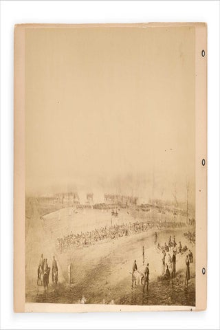 Two large 19th c. photographic images showing the Battle of Stones River, i.e., the Second Battle of Murfreesboro, in Tennessee.
