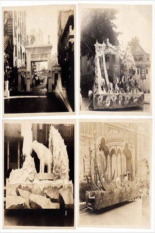 1920 Portland, Oregon Rose Festival Parade Archive of 18 original parade float photographs.