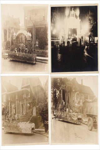1920 Portland, Oregon Rose Festival Parade Archive of 18 original parade float photographs.