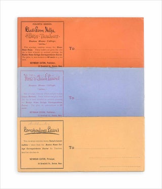3733941] Three ca. 1890s Boston Home College correspondence course envelope packets. Principal...