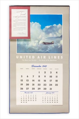 1943 – 1944 United Airlines Calendar: The Main Line Airway ... The Route of the Mainliners.