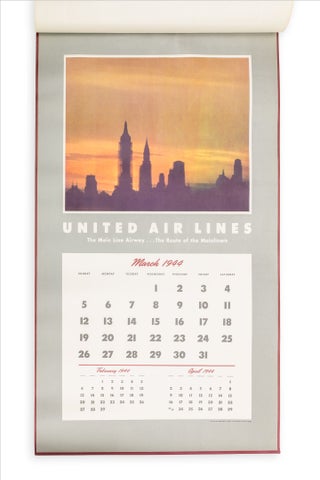 1943 – 1944 United Airlines Calendar: The Main Line Airway ... The Route of the Mainliners.