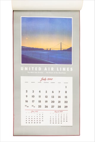 1943 – 1944 United Airlines Calendar: The Main Line Airway ... The Route of the Mainliners.