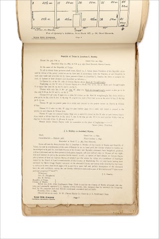 1905–1906 Houston, Texas land title abstract for Quimby’s Addition; with supplement.