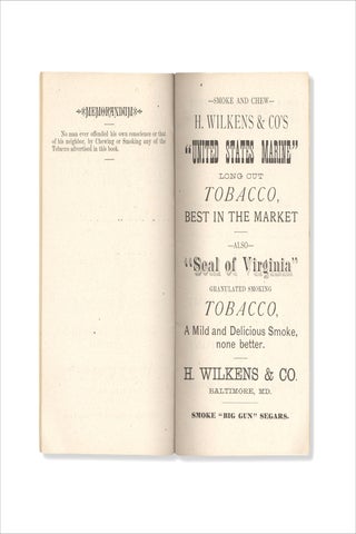 Compliments of Sweisfort & Bechtel Manufacturers of Fine Segars, And Wholesale Dealers in Tobacco, Segars, &c., 161 N. Third St., Philadelphia.