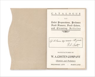 Catalogue of Toilet Preparations, Perfumes, Food Flavors, Food Colors, and Cleaning Articles.