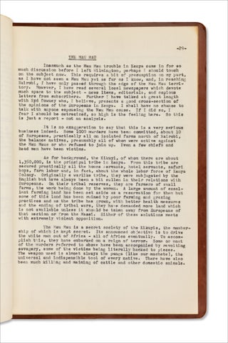 The Log. 1953 African Safari.