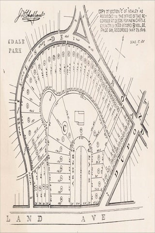 Circa 1920s Ashley Plot Wilmington, New Castle County, Delaware property rights dispute.