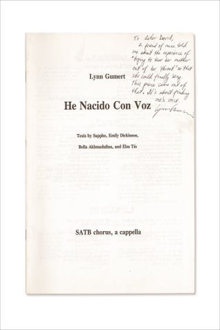 1988– 1996 Archive of Dr. Lynn Gumert, music therapist, composer, educator.