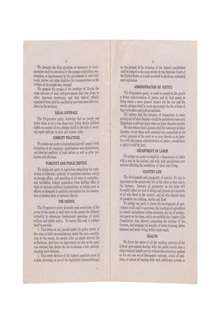 A Contract With the People. Platform of the Progressive Party Adopted at its First National Convention. Chicago, August 7, 1912.