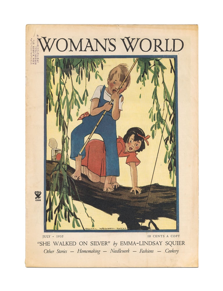 [3735488] &ldquo;Girl Campers&rdquo; by Patricia Highsmith [first published work, in:] Woman&rsquo;s World. July, 1935. Patricia Highsmith.
