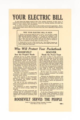 Group of Ten 1930s Campaign Broadsides for Franklin Delano Roosevelt and John Nance Garner issued by the Democratic National Committee.