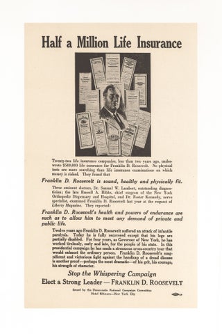 Group of Ten 1930s Campaign Broadsides for Franklin Delano Roosevelt and John Nance Garner issued by the Democratic National Committee.
